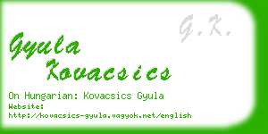 gyula kovacsics business card